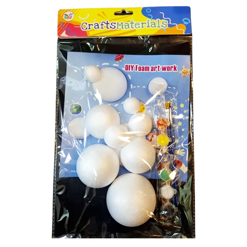 Set of Half Polystyrene Balls with Water Color Set for Creating A Solar System Model Pack Of 13 Pcs (DEF32-2(